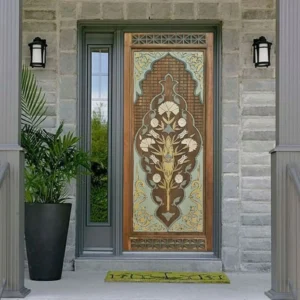 Hand Carved Custom Built Gold Door, Antique Floral Barn Doors, Custom Size Interior Exterior Doors, Hinged Doors, Arched Door, Pantry Doors