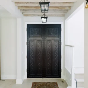 Hand Carved Black Custom Doors, Antique Sliding Barn Door, Custom Size Interior Exterior Doors, Hinged Doors, Pocket Door, Pantry Door