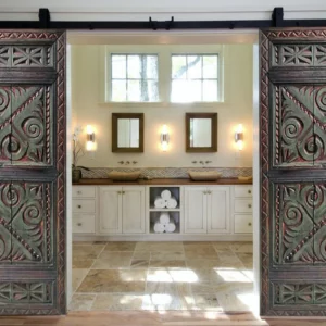 Hand-Carved Entrance Froavnt Door | Antique Doors | Farmhouse Sliding Barndoor | Custom Made Wooden interior Exterior Doors | Wall Decor