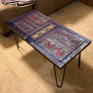 Hand-carved Barn wood Coffee Table, Farmhouse Coffee Table, Boho Coffee Table Panel, Rustic Handcrafted Furniture, Custom Size Coffee Table