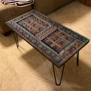 Hand-carved Coffee Table, Reclaimed Wood Coffee Table, Modern Coffee Table, Rustic Wooden Coffee Table, Handcrafted Boho Decor Coffe Table